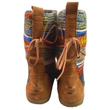 Load image into Gallery viewer, Toms Moccasin Boots Womens 6.5 Rainbow Knit Aztec Southwest Sustainable
