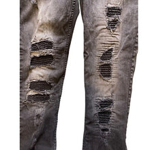 Load image into Gallery viewer, Evolve 5 Jeans Mens 32x32 Distressed Slim Fit Black fade Destroyed Punk Y2K

