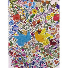 Load image into Gallery viewer, Eeboo Blue Bird Yellow Bird 500 Piece Round Jigsaw Puzzle Women Owned
