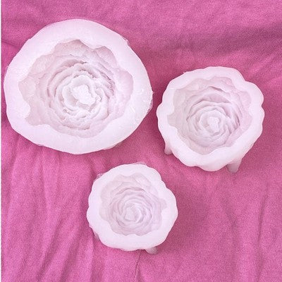 3 Pack Peony Flower Silicone Mold Set for Candle Making Soap Resin Crafts