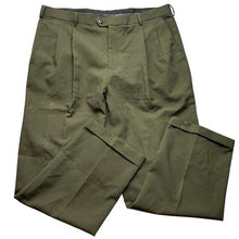 Load image into Gallery viewer, Bocaccio Uomo Pants Mens 44x32 Olive Green Preppy Academia Cuffed Office Career
