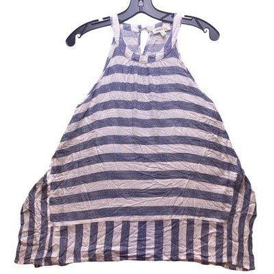 Monteau Shirt Womens Small Striped Costal Beachy Sleeveless Flowy Vacation