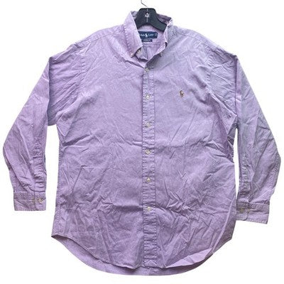 Ralph Lauren Shirt Mens Large Lavender Button Down Preppy Academia Career