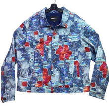 Load image into Gallery viewer, NOVA MEN Jacket Mens 2XL Patchwork Abstract Buttons Grunge Outdoors Streetwear

