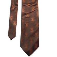 Load image into Gallery viewer, Van Heusen Necktie Mens Silk Brown Orange Plaid Stain Resistant Career

