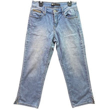 Load image into Gallery viewer, Levis Jeans Womens 26 Cropped Embroidered Preppy Academia Travel Streetwear
