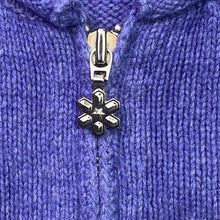 Load image into Gallery viewer, Croft &amp; Barrow Sweater Womens Large Wool Angora Grandmacore Full Zip Snowmen
