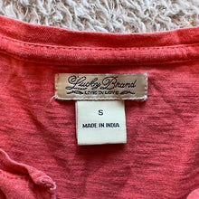 Load image into Gallery viewer, Lucky Brand Shirt Womens Small Coral Embroidered Boho Hippie Flowy Festival
