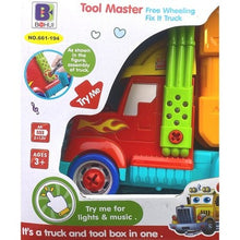 Load image into Gallery viewer, Semi-Truck Trailer Playset Lights Music Racecar Toy Toolbox Kids 3+ 36 Pieces
