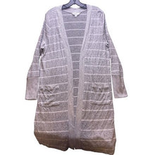 Load image into Gallery viewer, Market &amp; Spruce Sweater Womens Large Striped Open Front Cardigan Rayon Cosy Soft
