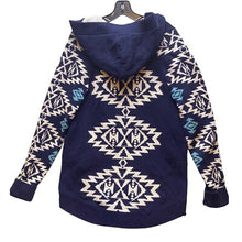 Load image into Gallery viewer, Pendleton Sweater Womens Medium Wool Blend Cardigan Hooded Navajo Aztec Tribal
