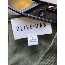 Load image into Gallery viewer, Olive &amp; Oak Romper Womens Small Army Green Utility Drawstring Sleeveless Rayon
