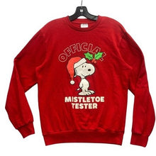 Load image into Gallery viewer, Snoopy Sweatshirt Womens Small Christmas Spell Out Festival Pull Over Crew Neck
