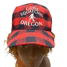 Load image into Gallery viewer, Gone Squatchin Oregon Hat Buffalo Plaid Baseball Cap Outdoors Adjustable

