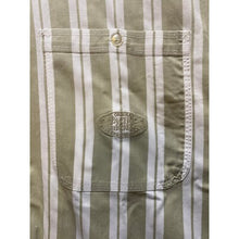 Load image into Gallery viewer, Pacific Coast Highway Shirt Mens Medium Striped Short Sleeve White &amp; Taupe

