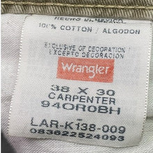 Load image into Gallery viewer, Wrangler Pants Mens 38x30 Carpenter Utility Gorpcore Career Workwear Everyday
