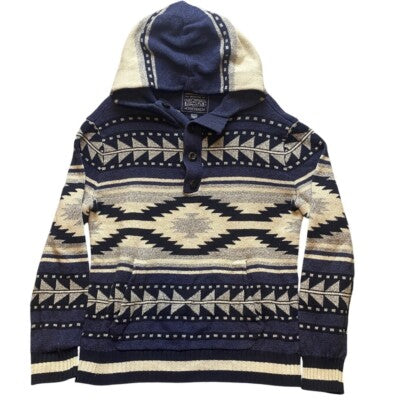 American Eagle Sweater Adult Medium Aztec Pullover Hoodie Southwestern Mens