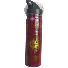 Load image into Gallery viewer, Harry Potter Marauders Map Water Bottle Burgundy Gold Flip Top NIB
