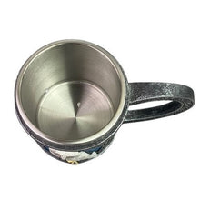 Load image into Gallery viewer, Owl Tankard Mug Fantasy Stainless Steel Nordic Tribal Filigree
