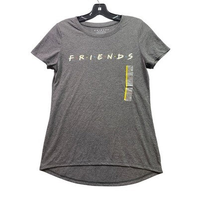 Friends Shirt Womens Small Gray Spell Out Logo Slub Academia Everyday Streetwear
