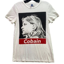 Load image into Gallery viewer, Kurt Cobain Shirt Womens Extra Small Spell Out Punk Rock Grunge Streetwear
