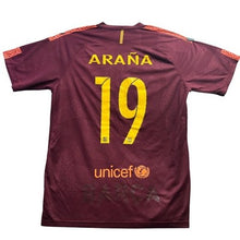 Load image into Gallery viewer, Nike FC Barcelona Soccer Jersey Mens Medium Arana #19 Rakuten Spell Out Athletic
