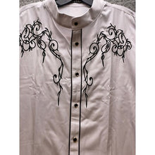 Load image into Gallery viewer, ZEROYAA Shirt Mens Extra Large White Black Country Western Cowboy Embroidery NWT
