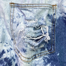 Load image into Gallery viewer, Fashion Nova Jumpsuit Womens Large Denim Tie Dye Thrashed Streetwear Cropped
