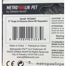 Load image into Gallery viewer, Hugs Kisses Bone Dog Toy Plush Squeaker Metro Pawlin Pet 9 Inch
