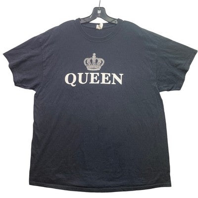 Queen Crown Shirt Womens 3XL Black Spell Out Preppy Festival Everyday Streetwear