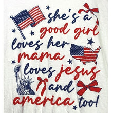 Load image into Gallery viewer, Patriotic Shirt Womens Extra Large Spell Out USA Flag Boys Festival Streetwear
