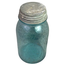 Load image into Gallery viewer, Antique Ball Perfect Mason Jar Blue Glass Canning Zinc Lid No. 2
