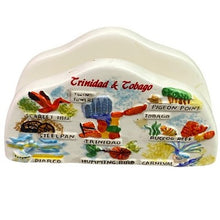 Load image into Gallery viewer, Trinidad Tobago Ceramic Napkin Holder Souvenir Scenic Map Home Decor
