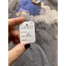 Load image into Gallery viewer, Eeyore Shirt Womens Extra Small Disney Spellout Not Today Too Sleepy Gray
