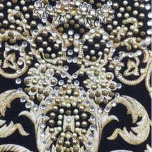 Load image into Gallery viewer, V Cristina Blouse Womens Medium Baroque Paisley Rhinestone Embellished Mature
