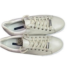 Load image into Gallery viewer, Tommy Hilfiger Shoes Womens 10M Taupe Leather Spell Out Logo Sneaker
