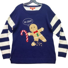 Load image into Gallery viewer, Ugly Christmas Sweater Womens Large Stripes Festival Pull Over Gingerbread
