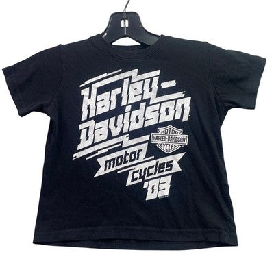 Harley Davidson Shirt Boys 3T Motorcycle Spell Out Grunge Everyday Streetwear