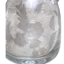 Load image into Gallery viewer, Vintage Etched Glass Pitcher Carafe Floral Design Elegant Tableware 12"
