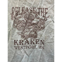 Load image into Gallery viewer, Release The Kraken Shirt Womens Medium Pirate Turquoise Blue Grunge Westport WA

