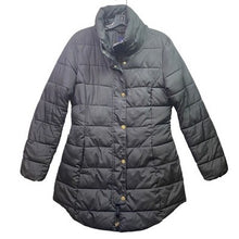 Load image into Gallery viewer, Gap Jacket Womens Medium Black Puffer Coat Quilted Lightweight Full Zip Snaps
