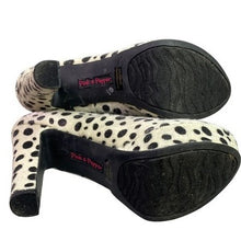 Load image into Gallery viewer, Dalmation Print Platform Stiletto Heels Womens 9M Hair Spots
