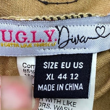 Load image into Gallery viewer, Ugly Diva Jacket Womens Extra Large Cropped Leopard Patches Denim Streetwear
