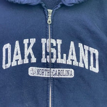 Load image into Gallery viewer, Oak Island Hoodie Mens 2XL Full Zip Spell Out Beachy Preppy Grunge Streetwear
