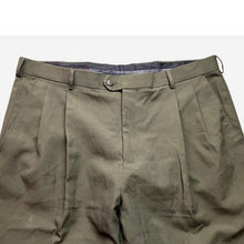Load image into Gallery viewer, Bocaccio Uomo Pants Mens 44x32 Olive Green Preppy Academia Cuffed Office Career

