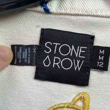 Load image into Gallery viewer, Stone Row Jacket Womens Medium White Celestial Star Moon Embroidered AOP Coat
