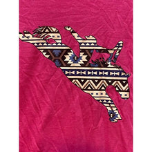 Load image into Gallery viewer, Crooked River Shirt Womens Small Pink Rodeo South Western Aztec Horse Race NWOT
