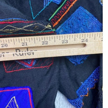 Load image into Gallery viewer, Chicos Design Shirt Womens 1XL Embroidered AOP Jacket Wearable Art Streetwear
