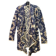 Load image into Gallery viewer, Lucky Brand Cardigan Womens Small Aztec Southwestern Waterfall Preppy Academia
