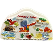 Load image into Gallery viewer, Trinidad Tobago Ceramic Napkin Holder Souvenir Scenic Map Home Decor
